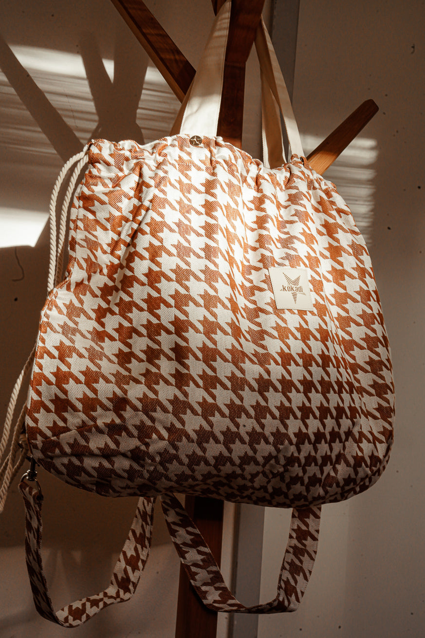 Mommy Bag Pied-de-poule Latte Macchiato