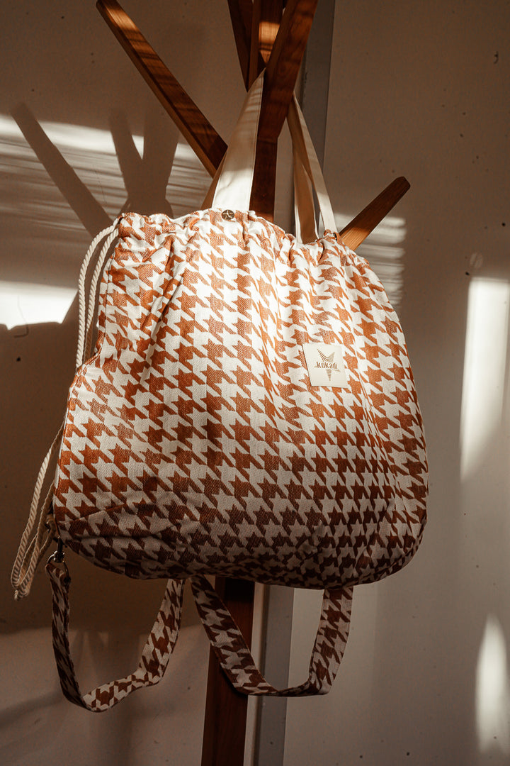 Mommy Bag Pied-de-poule Latte Macchiato